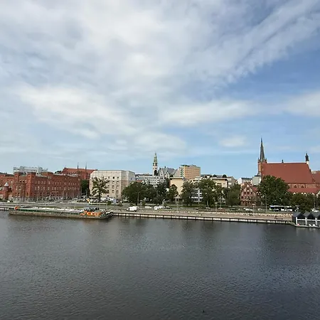 Nad Odra - Luksusowy Z Bocznym Widokiem Na Odre, Tarasem I Klimatyzacja 아파트 슈체친