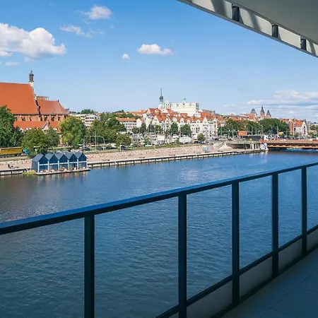 Nad Odra - Luksusowy Z Bocznym Widokiem Na Odre, Tarasem I Klimatyzacja شقة *