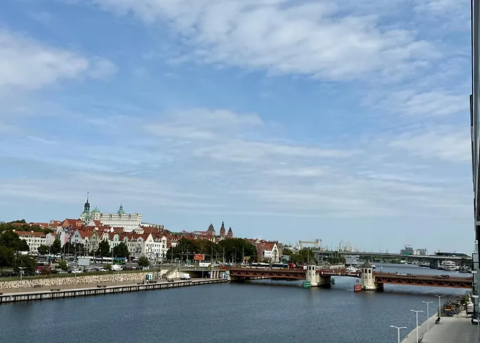 شقة Nad Odra - Luksusowy Z Bocznym Widokiem Na Odre, Tarasem I Klimatyzacja شتشيتسين